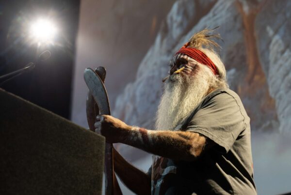 Uncle Moogy Sumner welcomes us to country at the Annual NAIDOC Lunch